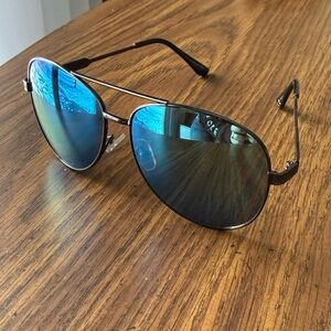 Steve Madden Aviator Men's Sunglasses - Blue Mirrored Lenses